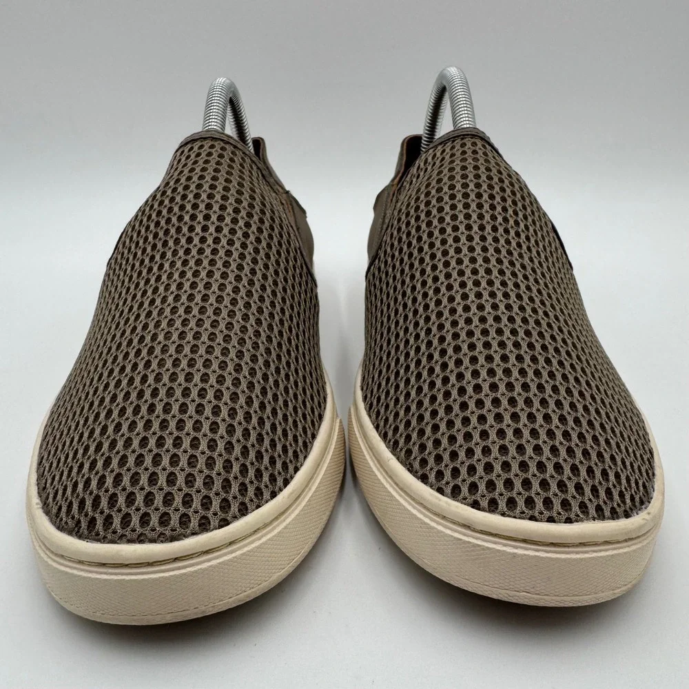 OluKai Pehuea Slip On Mesh Shoes Travel Casual Women 9 Olive Green Comfort Beach